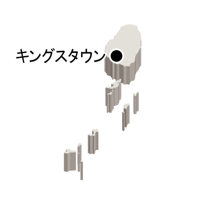 セントビンセント・グレナディーン諸島無料フリーイラスト｜首都名・立体(白)